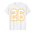 Number 26 Red Yellow White Football T-Shirt - Unique Graphic Men Women - T-Shirt, Sweatshirt, Hoodie