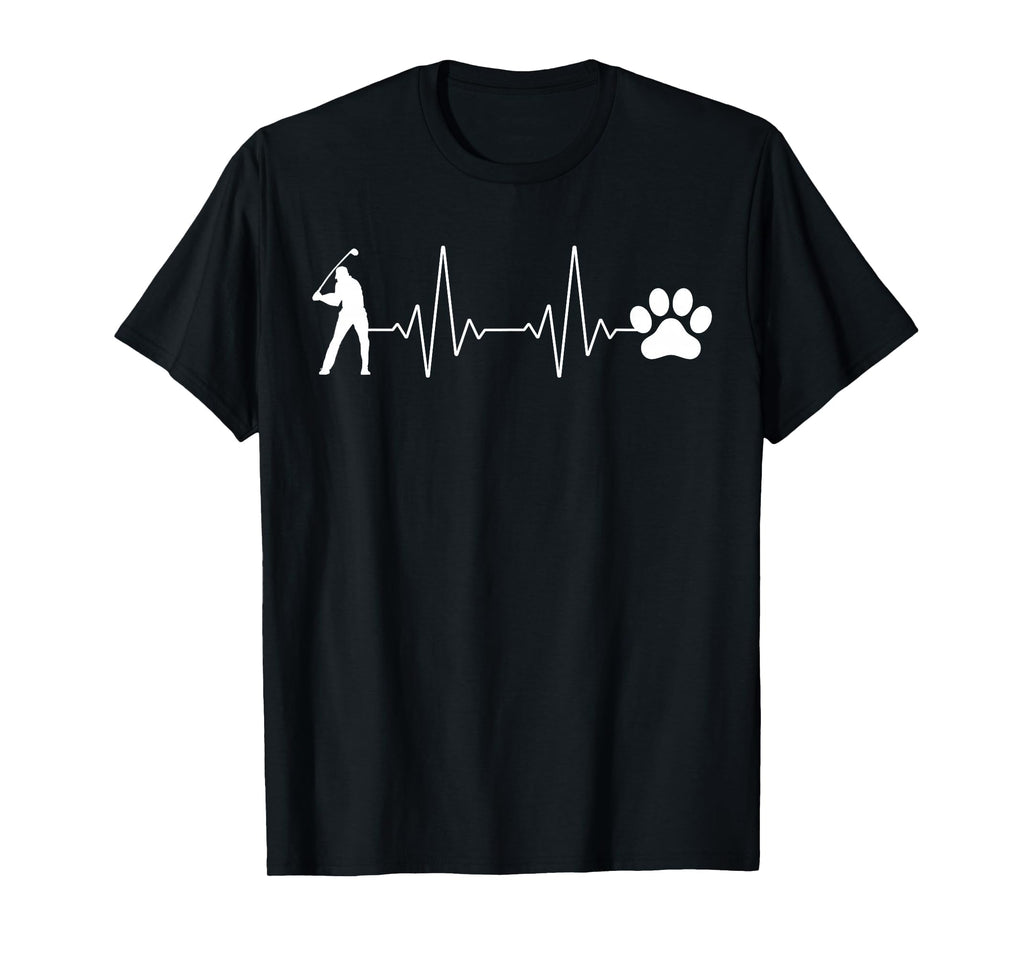 Golfer And Paw Heartbeat Golf Lover T-Shirt - Novelty Apparel for Adults - T-Shirt, Sweatshirt, Hoodie