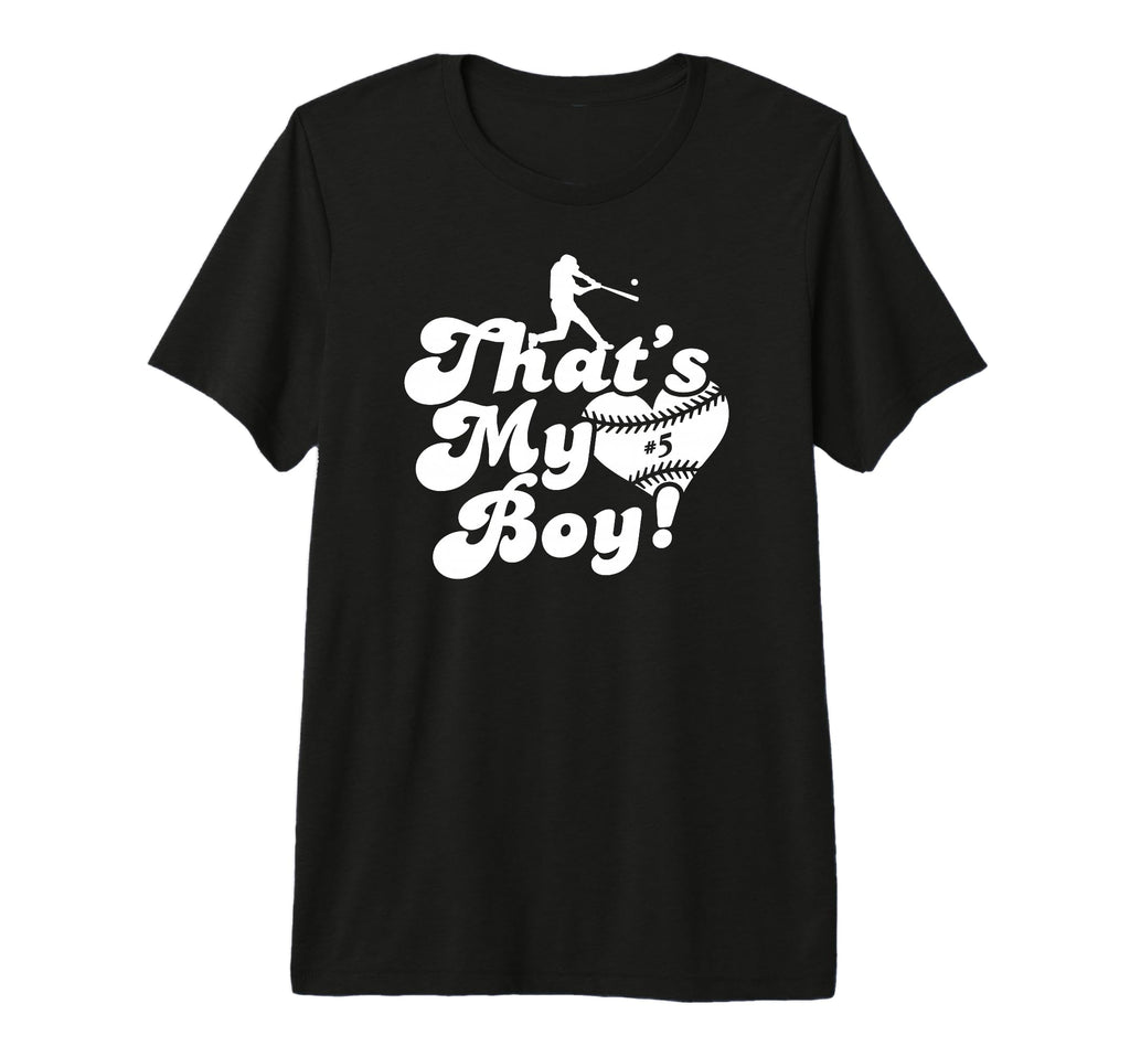 Custom Thats My 5 Baseball Heart T-Shirt - Novelty Apparel for Adults - T-Shirt, Sweatshirt, Hoodie