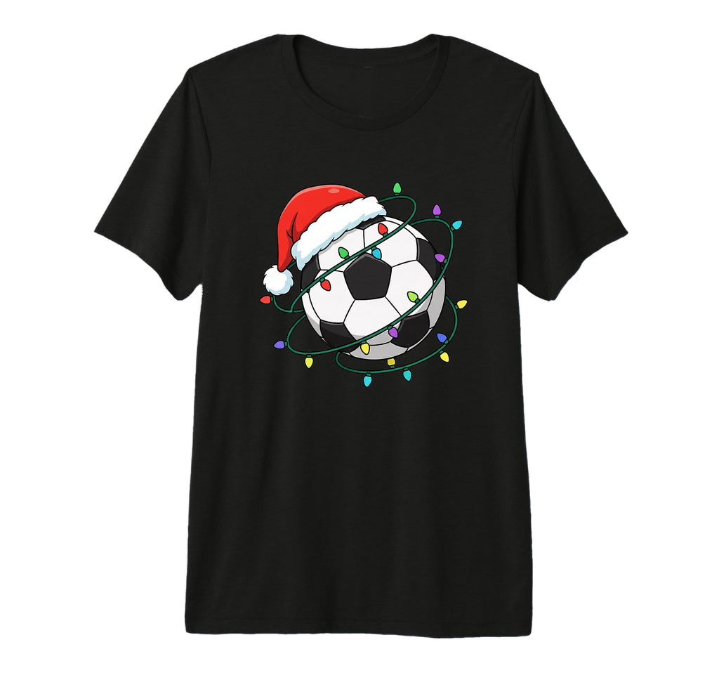Soccer Santa Ball Lights Holiday T-Shirt - Streetwear Style Men Women - T-Shirt, Sweatshirt, Hoodie