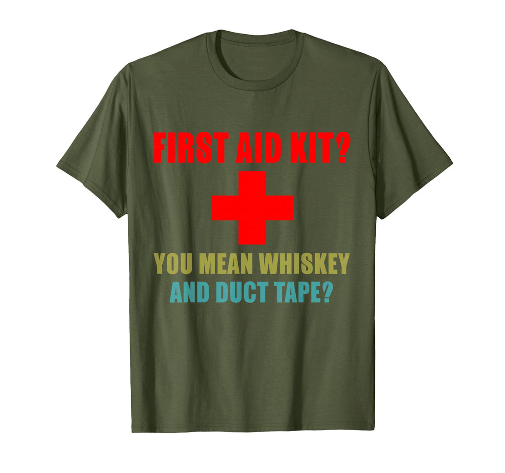 First Aid Kit Whiskey And Duct T-Shirt - Casual Everyday Wear Men Women - T-Shirt, Sweatshirt, Hoodie