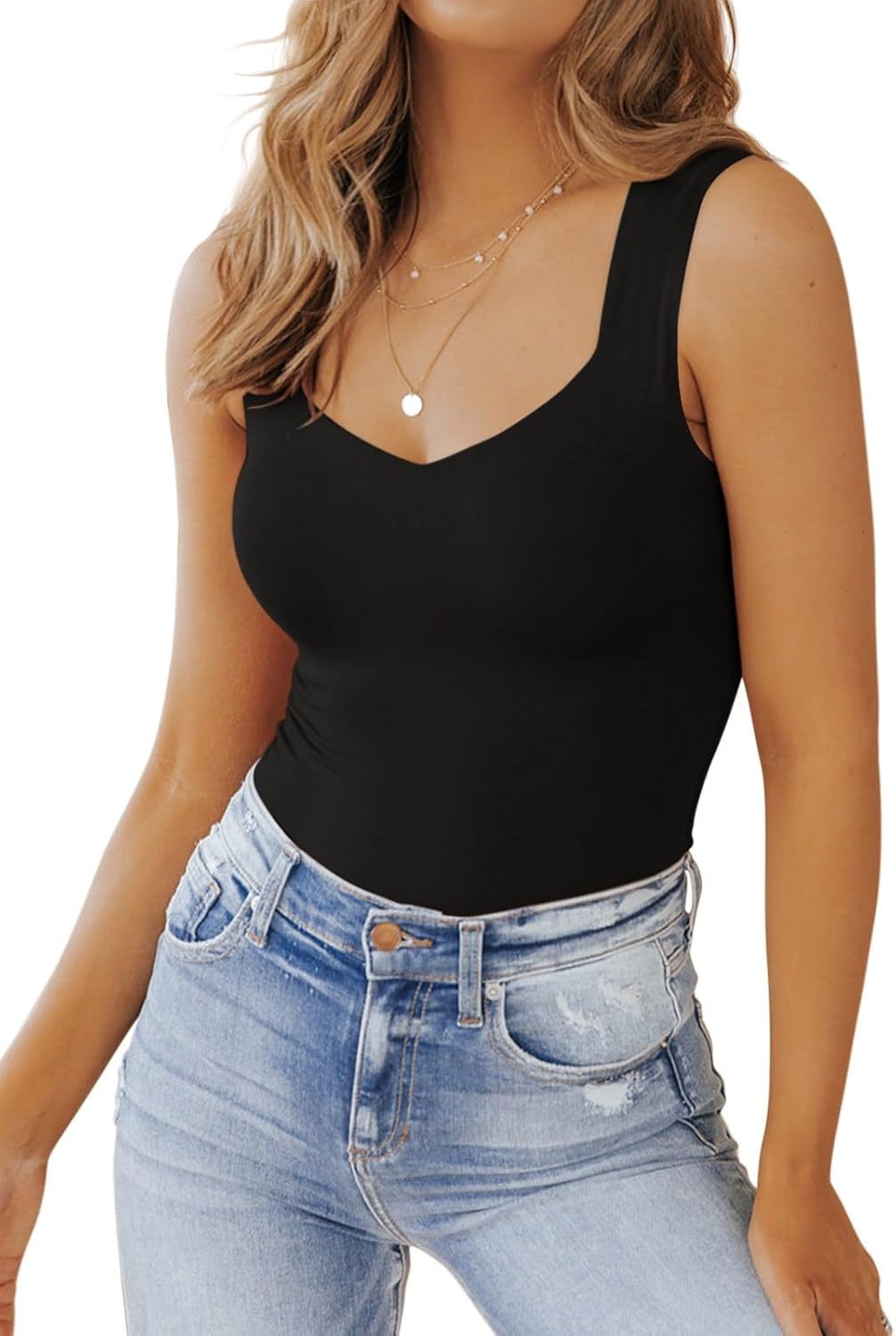 Women's Basic Double Lined V Neck Tank Tops - Adult & Kids T-Shirts, Sweatshirts & Hoodies apparel design preview 1