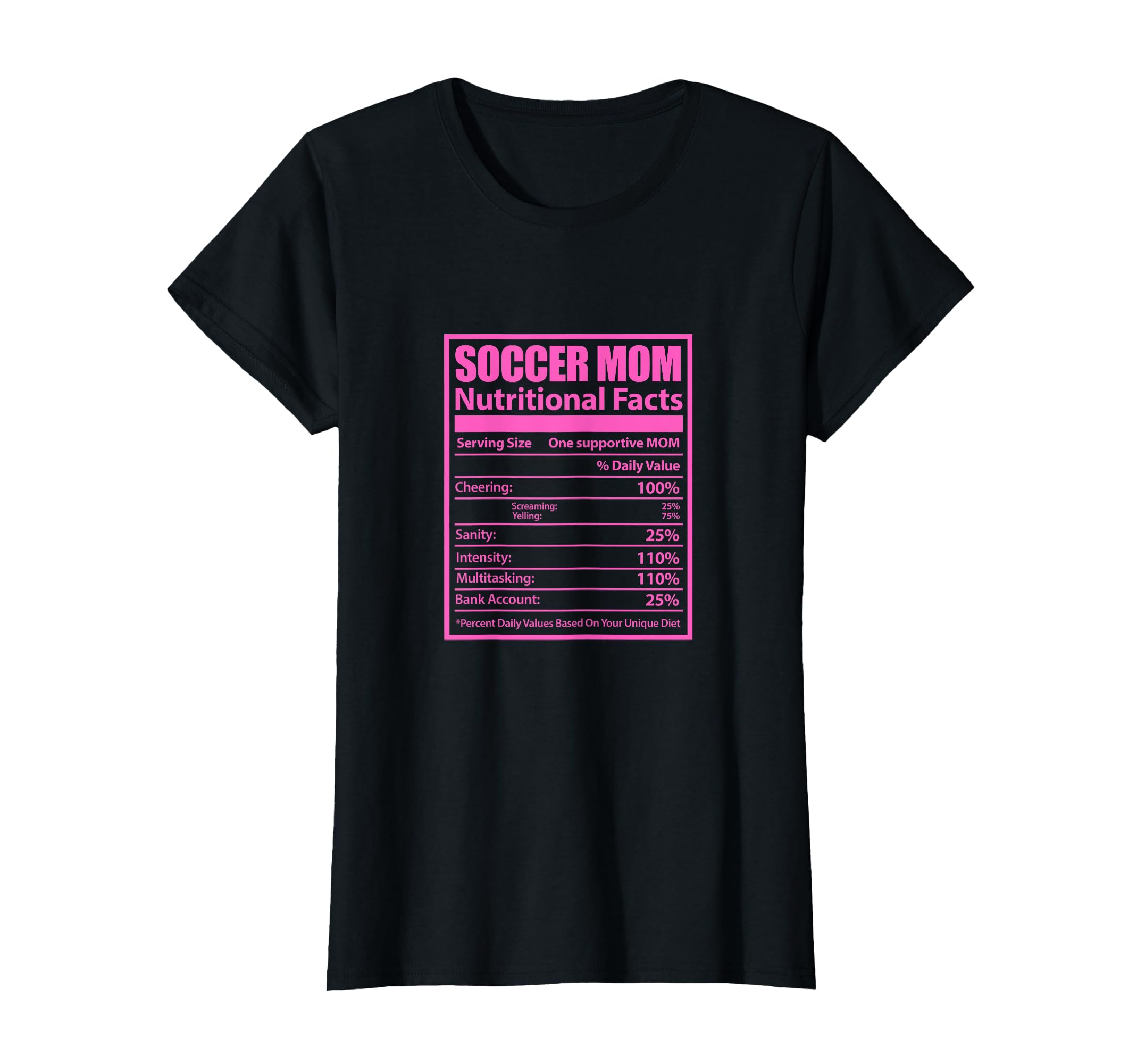 Soccer Mom Nutritional Facts Mother T-Shirt - Minimalist Print for Adults - T-Shirt, Sweatshirt, Hoodie