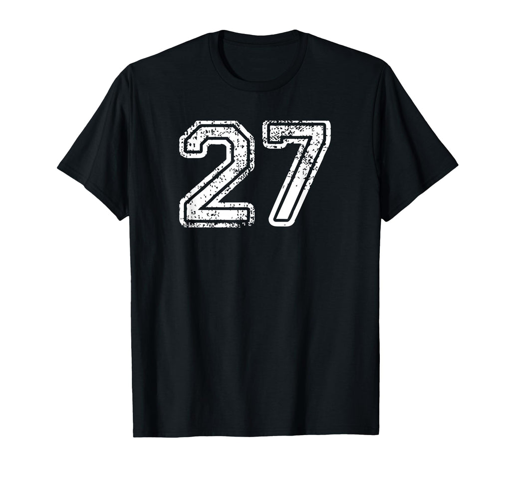 Number 27 Baseball Football Soccer T-Shirt - Casual Everyday Wear Unisex - T-Shirt, Sweatshirt, Hoodie