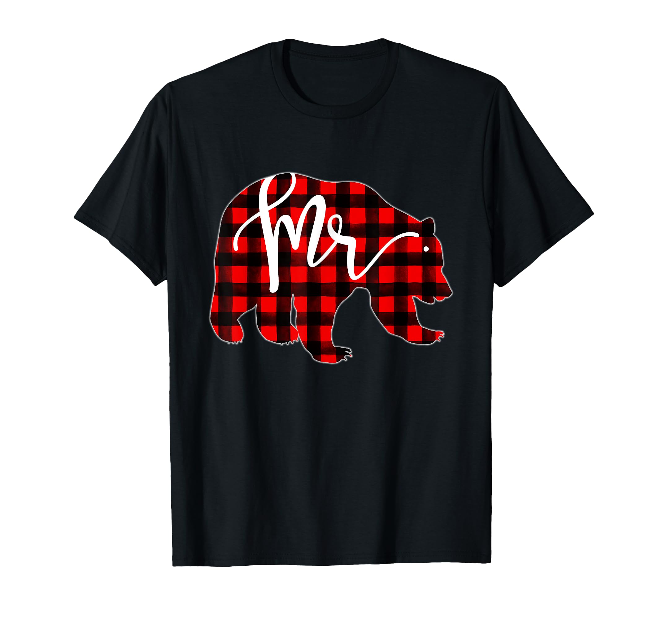 Red Plaid Mr Bear Matching Family T-Shirt - Aesthetic Graphic Men Women - T-Shirt, Sweatshirt, Hoodie