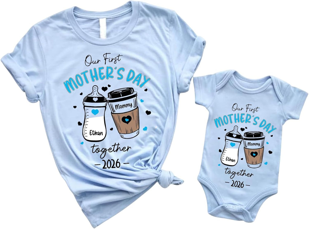 Personalized First Mother's Day 2026, Custom Our - Adult & Kids T-Shirts, Sweatshirts & Hoodies apparel design preview 1