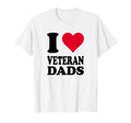 Red Heart I Love Veteran Dads T-Shirt - Trendy Graphic Men Women - T-Shirt, Sweatshirt, Hoodie