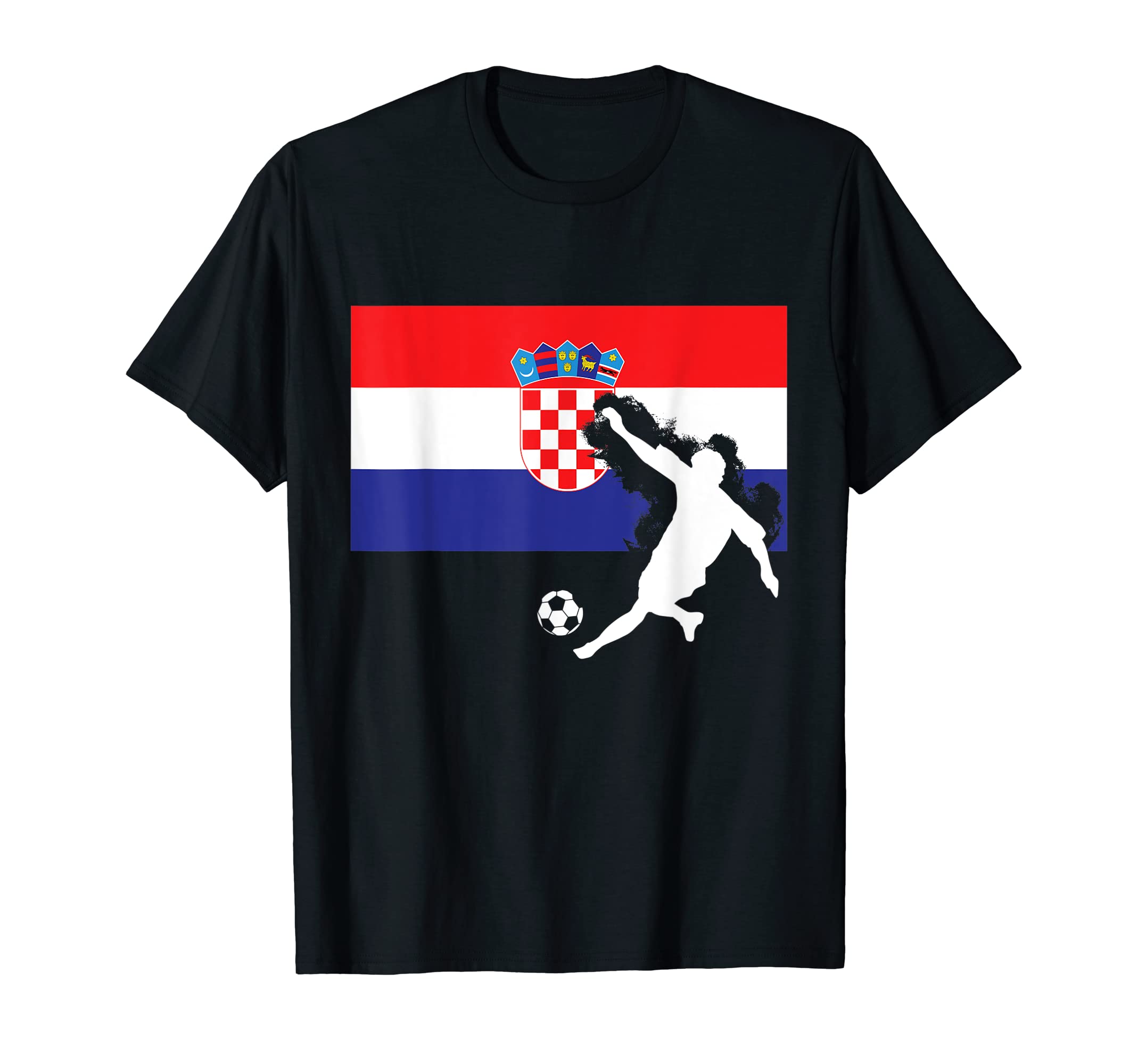 Croatia Flag Soccer Player T-Shirt - Custom Art Print for Adults - T-Shirt, Sweatshirt, Hoodie