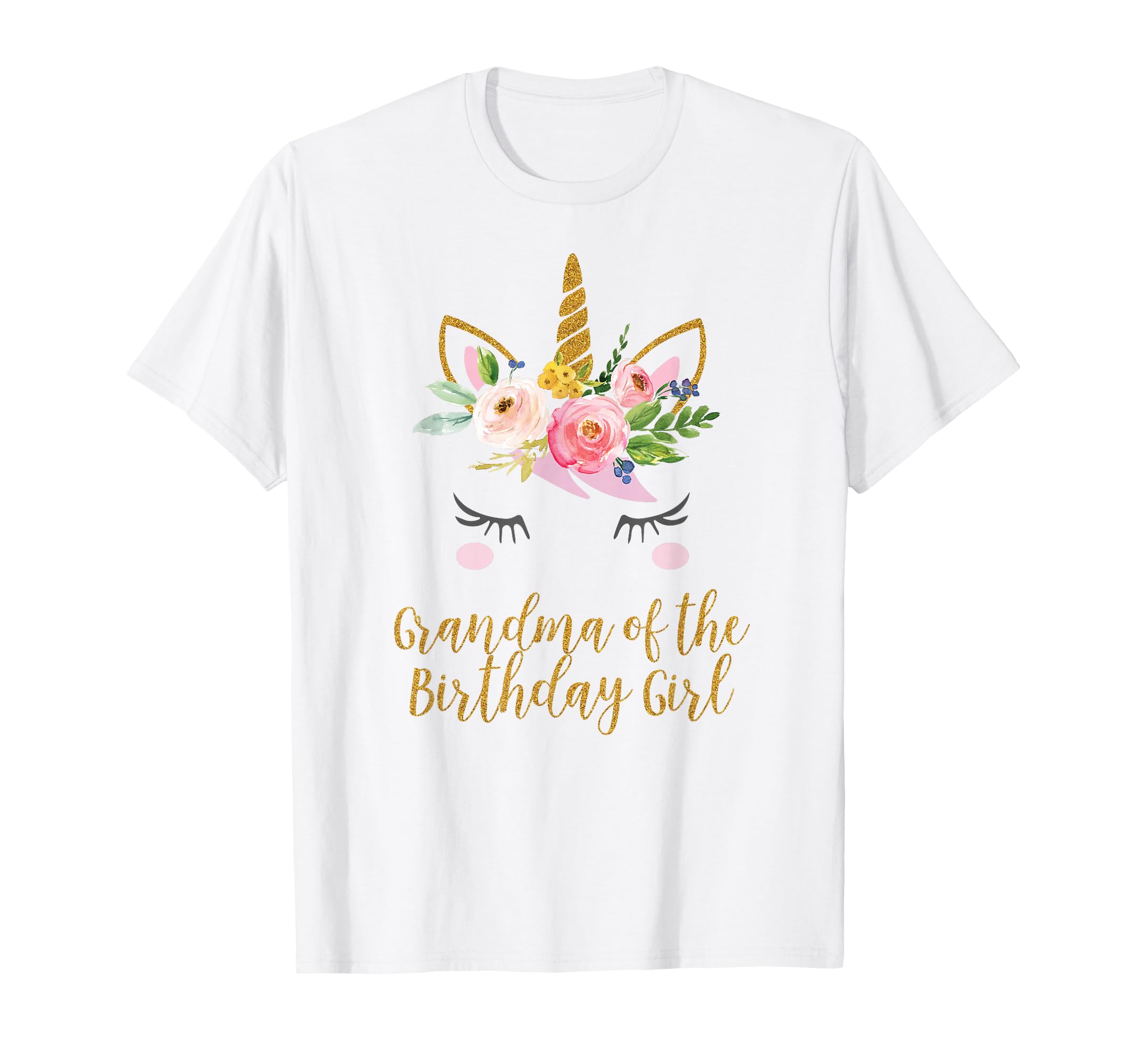 Floral Grandma Birthday Unicorn T-Shirt - Custom Art Print for Adults - T-Shirt, Sweatshirt, Hoodie