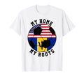 My Home My Roots Barbados Flag Soccer T-Shirt - Minimalist Print for Adults - T-Shirt, Sweatshirt, Hoodie
