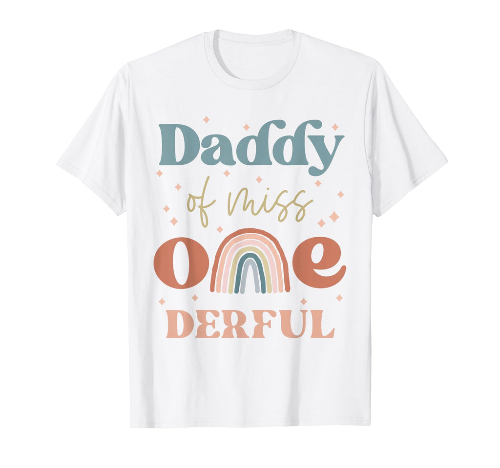 Daddy Miss Onederful Boho Rainbow T-Shirt - Minimalist Print for Adults - T-Shirt, Sweatshirt, Hoodie