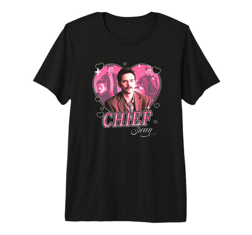 Twilight Chief Charlie Swan Hearts T-Shirt - Minimalist Print for Adults - T-Shirt, Sweatshirt, Hoodie