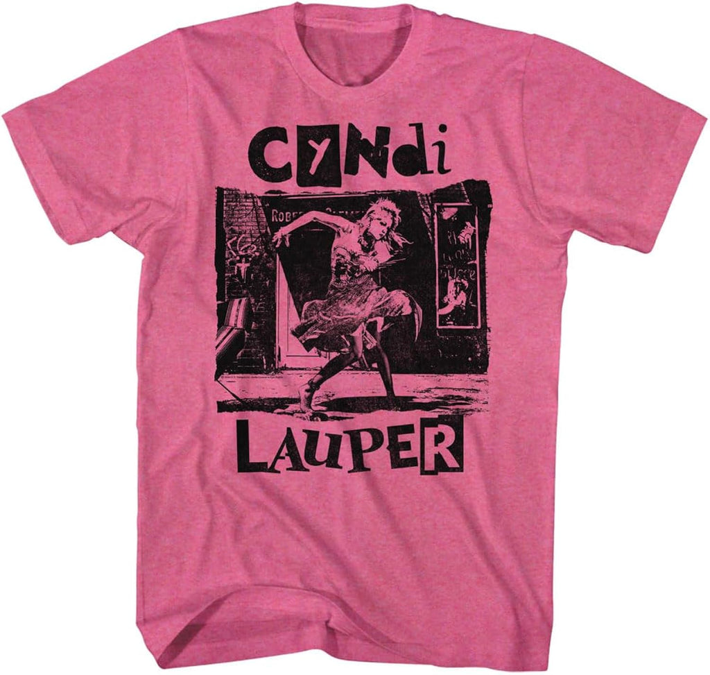 Cyndi Lauper Retro Pink Heather Adult Short Sleeve - Adult & Kids T-Shirts, Sweatshirts & Hoodies apparel design preview 1