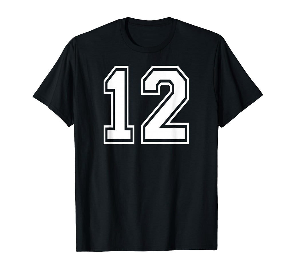 12 Number Twelve Team Sports Varsity T-Shirt - Graphic Print Unisex - T-Shirt, Sweatshirt, Hoodie