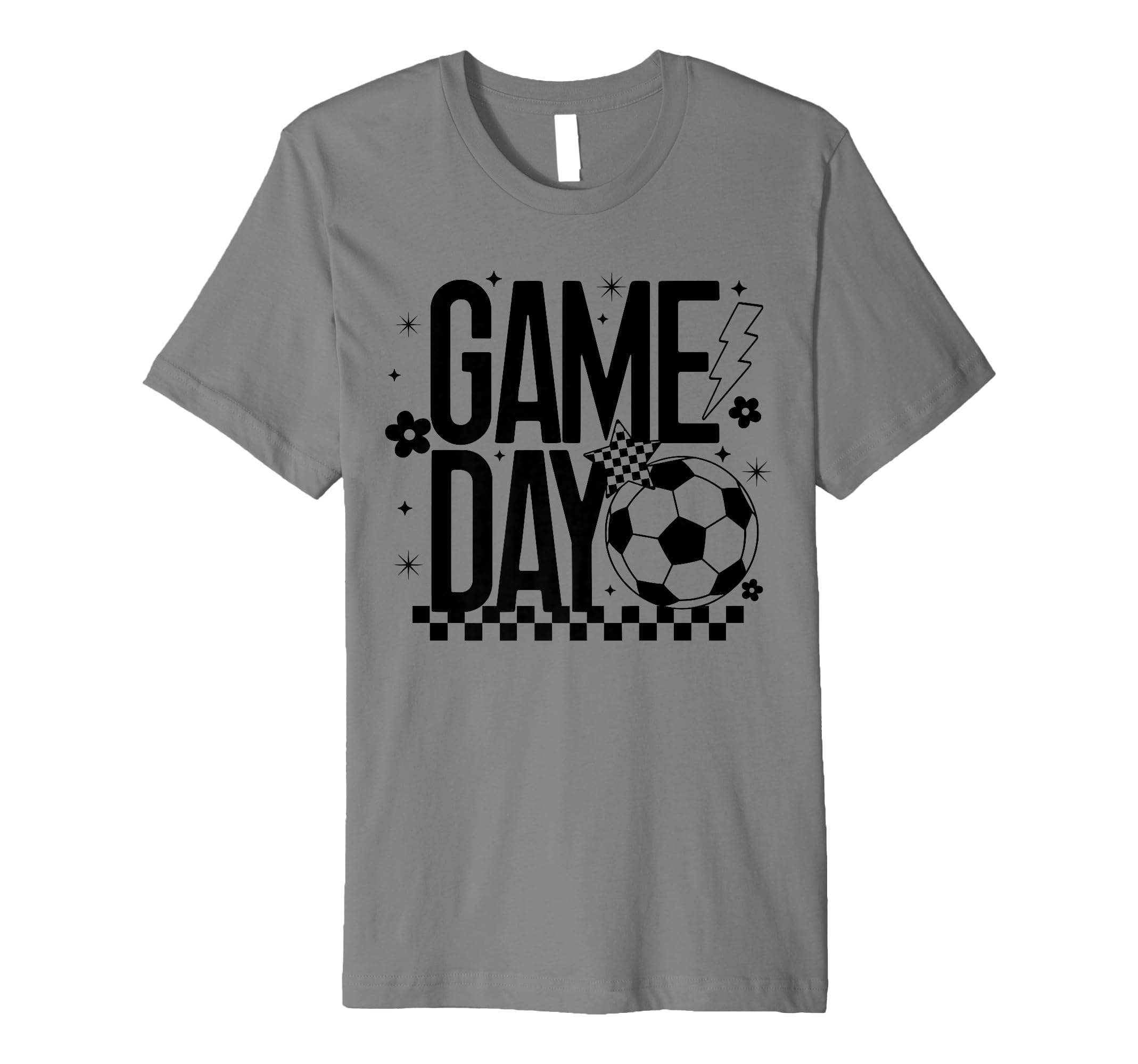 Game Day Soccer Season Mom Checkered T-Shirt - Unique Graphic Men Women - T-Shirt, Sweatshirt, Hoodie