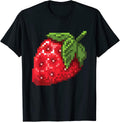 Pixel Strawberry I Art Fruits Gamer Retro Artist - Adult & Kids T-Shirts, Sweatshirts & Hoodies apparel design preview 1