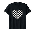 Heart Checkerboard Black White Chess T-Shirt - Fun Novelty Design Unisex - T-Shirt, Sweatshirt, Hoodie