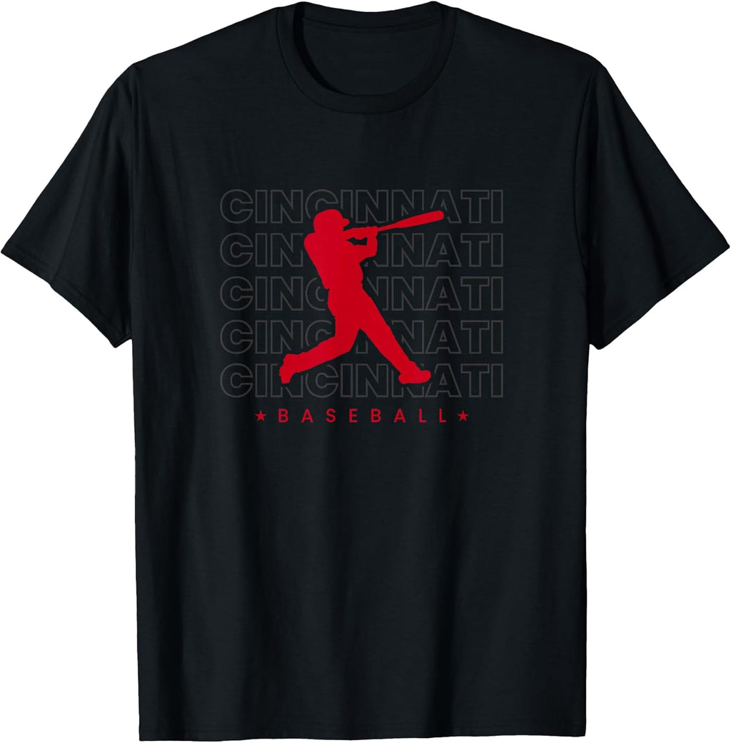 Cincinnati Baseball Minimalist Retro Player Lover - Adult & Kids T-Shirts, Sweatshirts & Hoodies apparel design preview 1