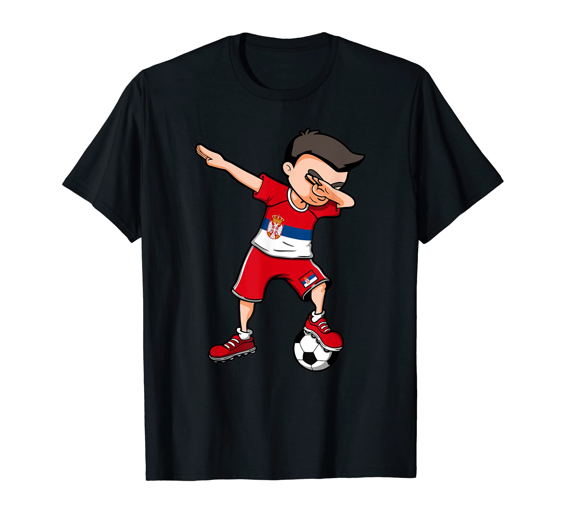 Dabbing Soccer Serbia Jersey Serbian T-Shirt - Trendy Graphic Men Women - T-Shirt, Sweatshirt, Hoodie