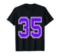 Purple Number 35 Football Baseball T-Shirt - Custom Art Print Men Women - T-Shirt, Sweatshirt, Hoodie