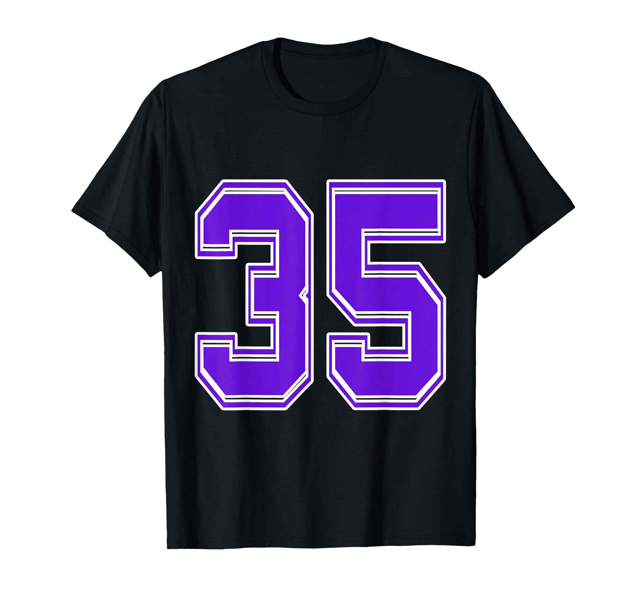 Purple Number 35 Football Baseball T-Shirt - Custom Art Print Men Women - T-Shirt, Sweatshirt, Hoodie