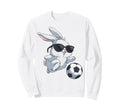Soccer Rabbit Easter Bunny Soccer Sweatshirt - Aesthetic Graphic Unisex - T-Shirt, Sweatshirt, Hoodie