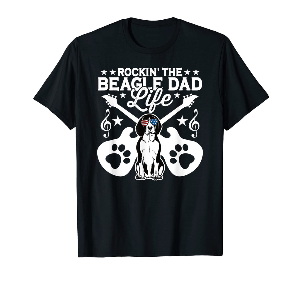Rockin Beagle Dad Life Dog Lover Guitar T-Shirt - Trendy Graphic Men Women - T-Shirt, Sweatshirt, Hoodie