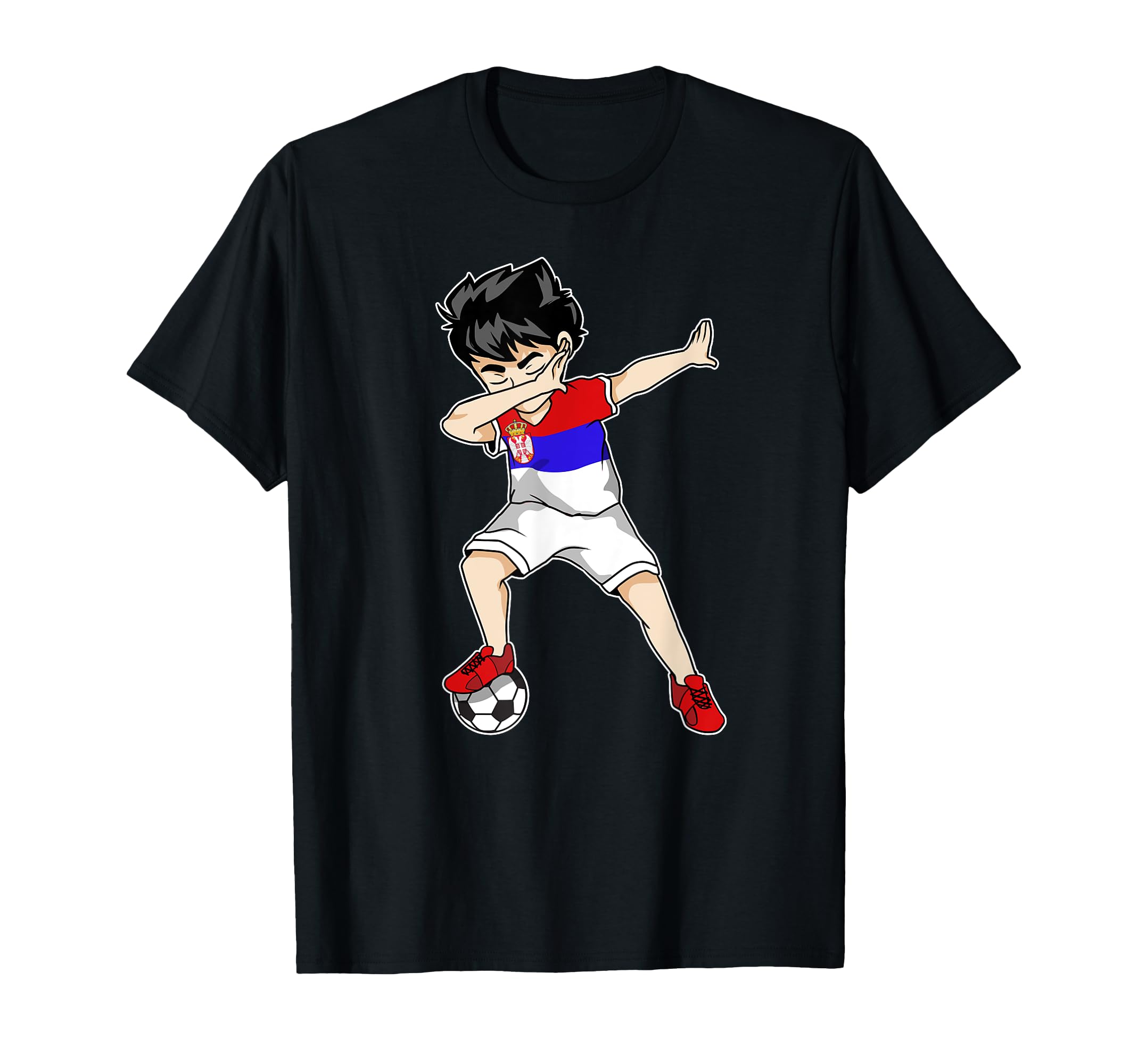 Dabbing Soccer Serbia Football T-Shirt - Casual Everyday Wear for Adults - T-Shirt, Sweatshirt, Hoodie