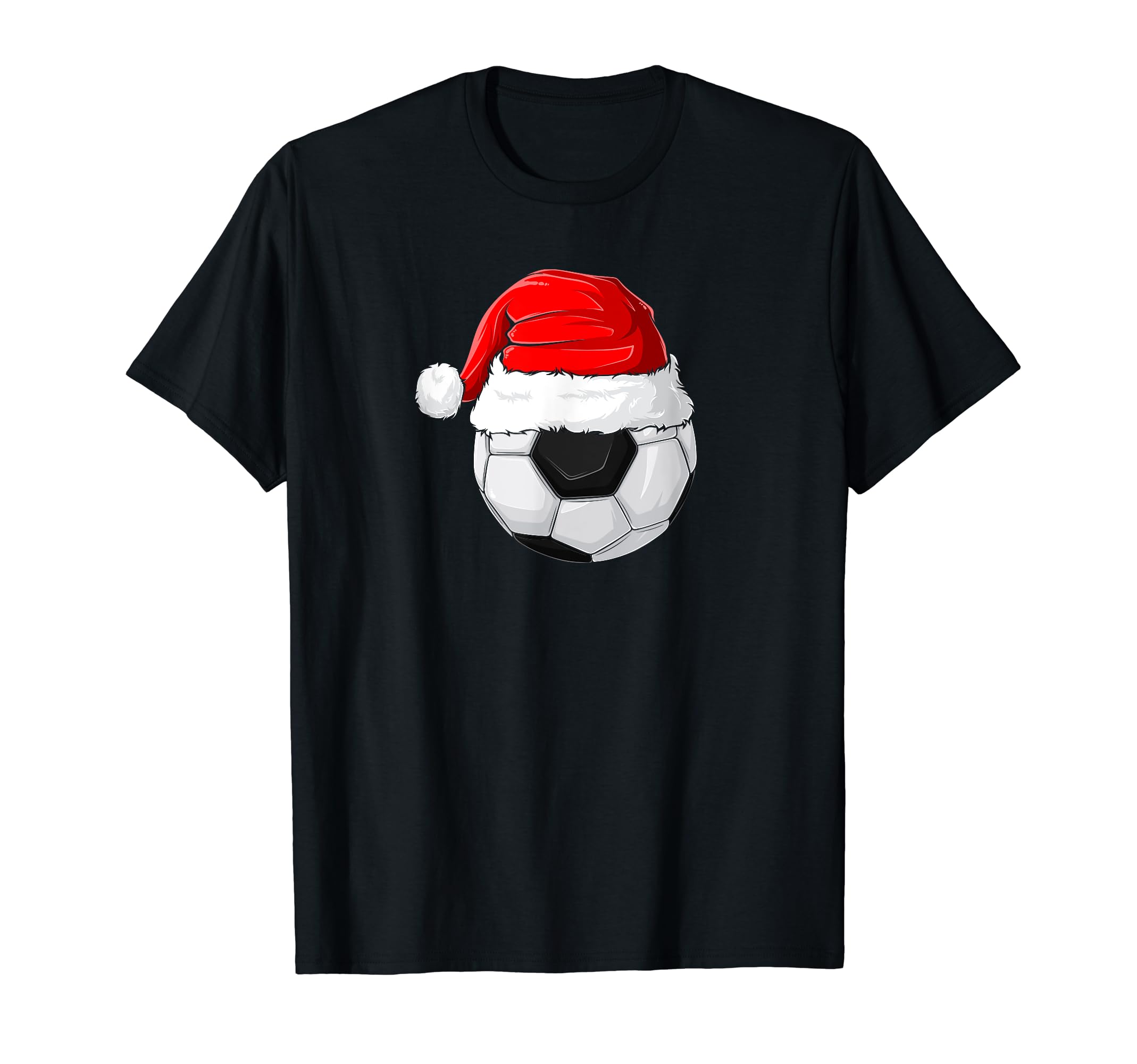 Santa Hat Soccer T-Shirt - Custom Art Print Unisex - T-Shirt, Sweatshirt, Hoodie