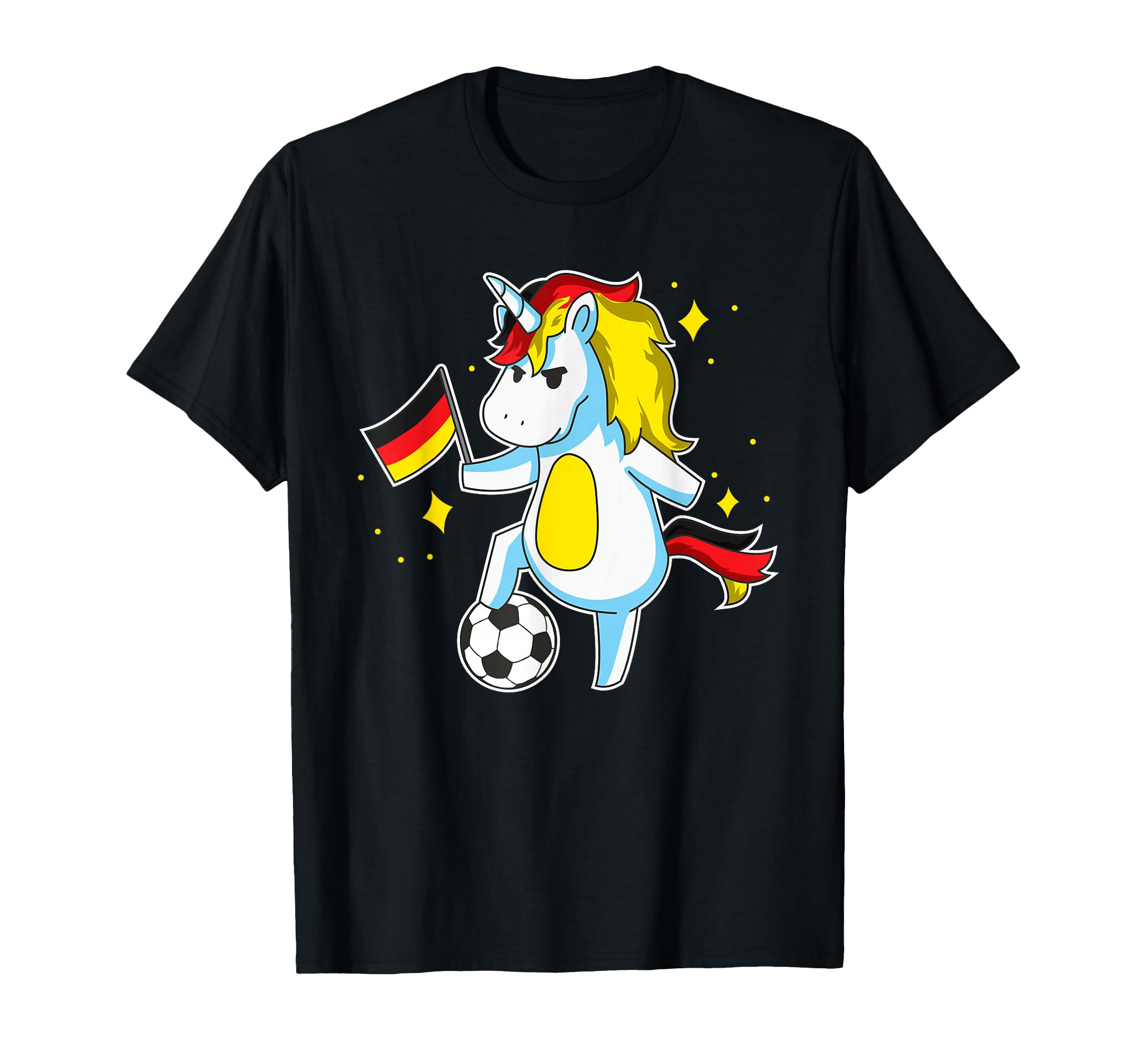 Soccer Unicorn German Jersey Germany T-Shirt - Custom Art Print Unisex - T-Shirt, Sweatshirt, Hoodie