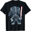 Cute Darth Vader and Cartoon Saber Graphic - Adult & Kids T-Shirts, Sweatshirts & Hoodies apparel design preview 1