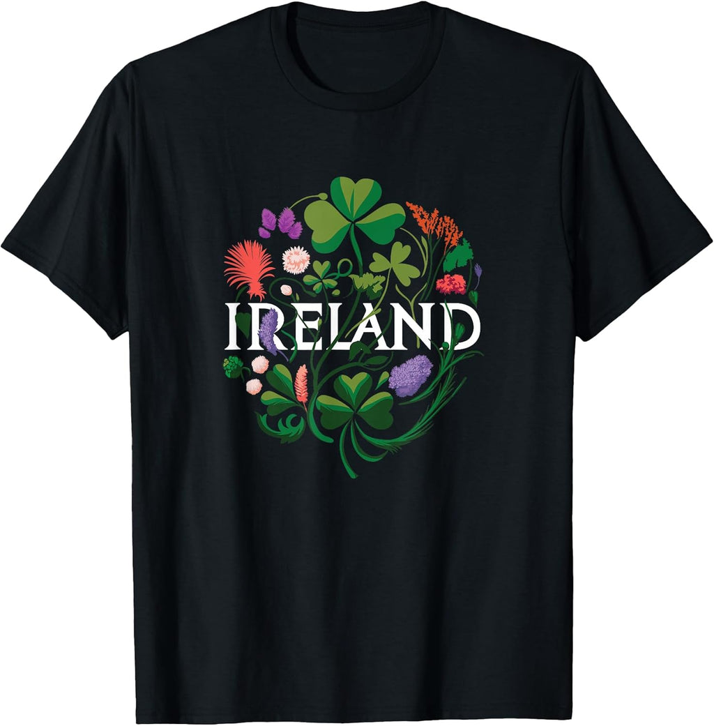 Flowers of Ireland Vintage Style Minimalist Boho - Adult & Kids T-Shirts, Sweatshirts & Hoodies apparel design preview 1