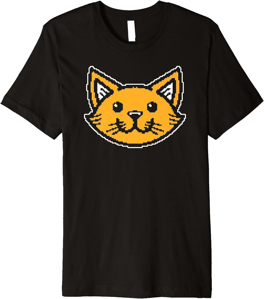 Cute Cat Pixel Art Premium - Adult & Kids T-Shirts, Sweatshirts & Hoodies apparel design preview 1