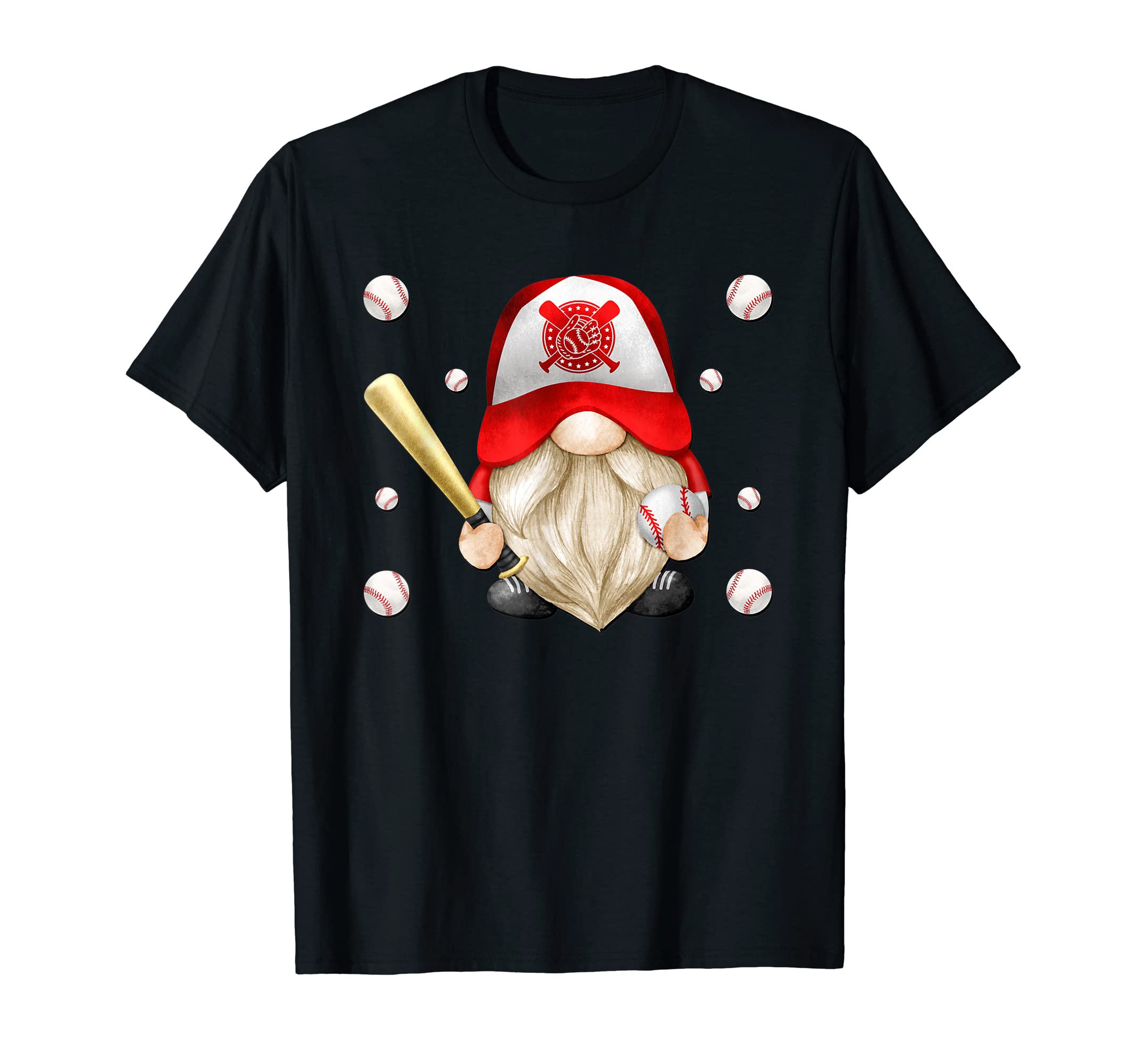Red Baseball Grandpa Gnome Just Who Loves T-Shirt - Trendy Graphic Unisex - T-Shirt, Sweatshirt, Hoodie