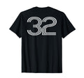 Number 32 Baseball Football Soccer T-Shirt - Aesthetic Graphic Men Women - T-Shirt, Sweatshirt, Hoodie