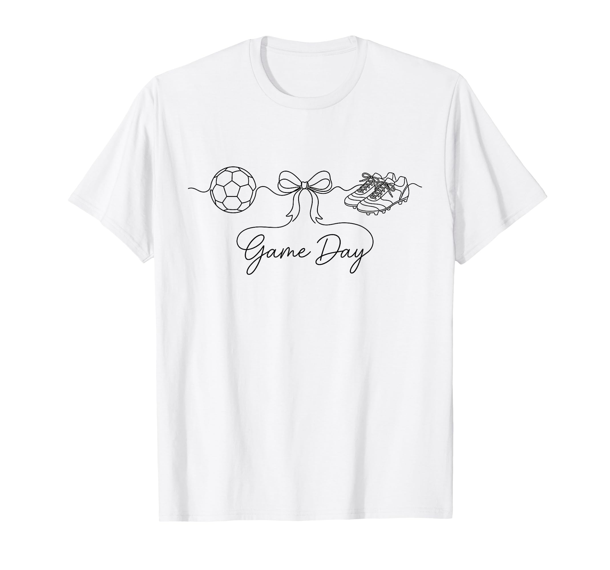 Game Day Soccer Mom Ball Bow Cleats Sports T-Shirt - Trendy Graphic Unisex - T-Shirt, Sweatshirt, Hoodie