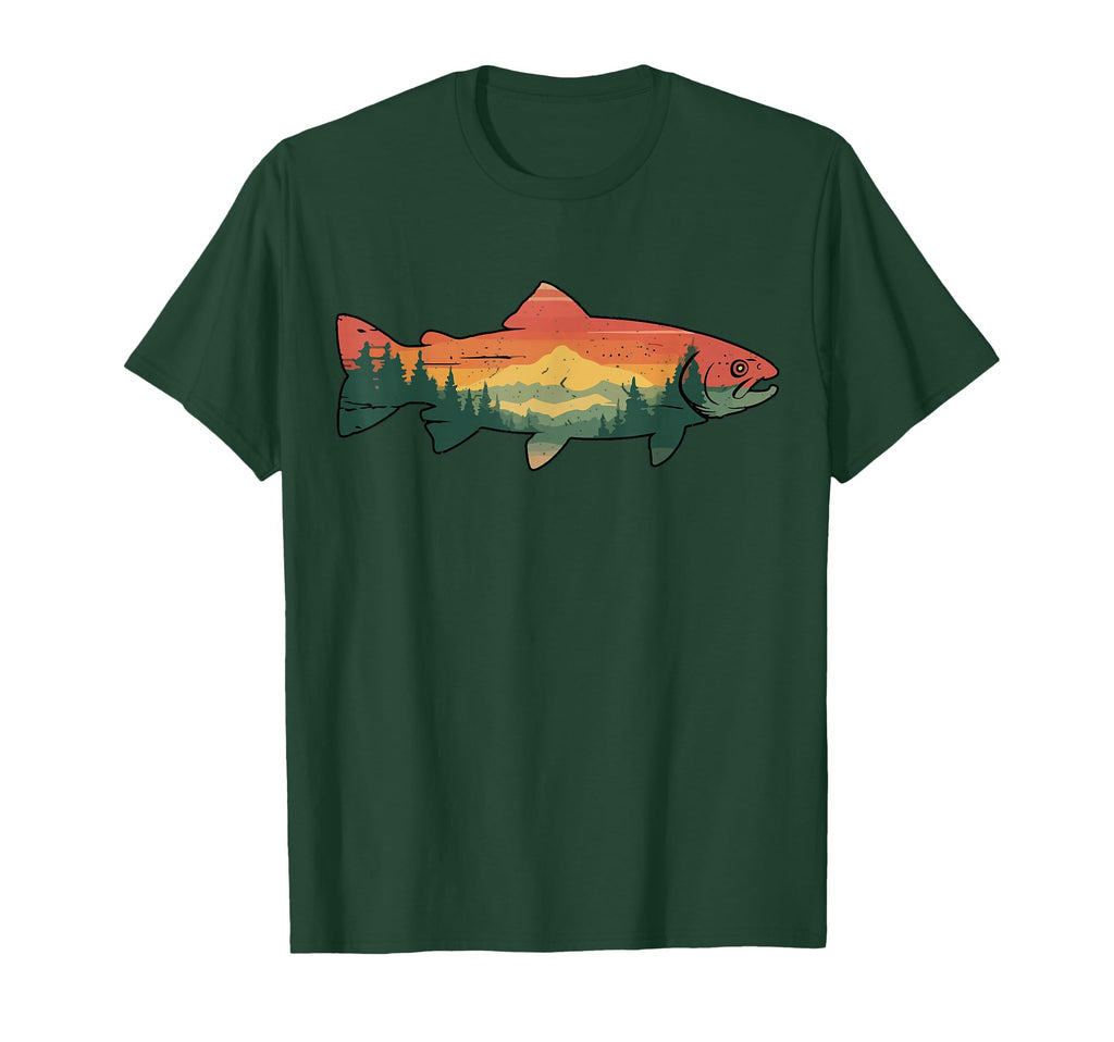 Trout Fish Tree Wildlife Nature Forest T-Shirt - Minimalist Print Unisex - T-Shirt, Sweatshirt, Hoodie
