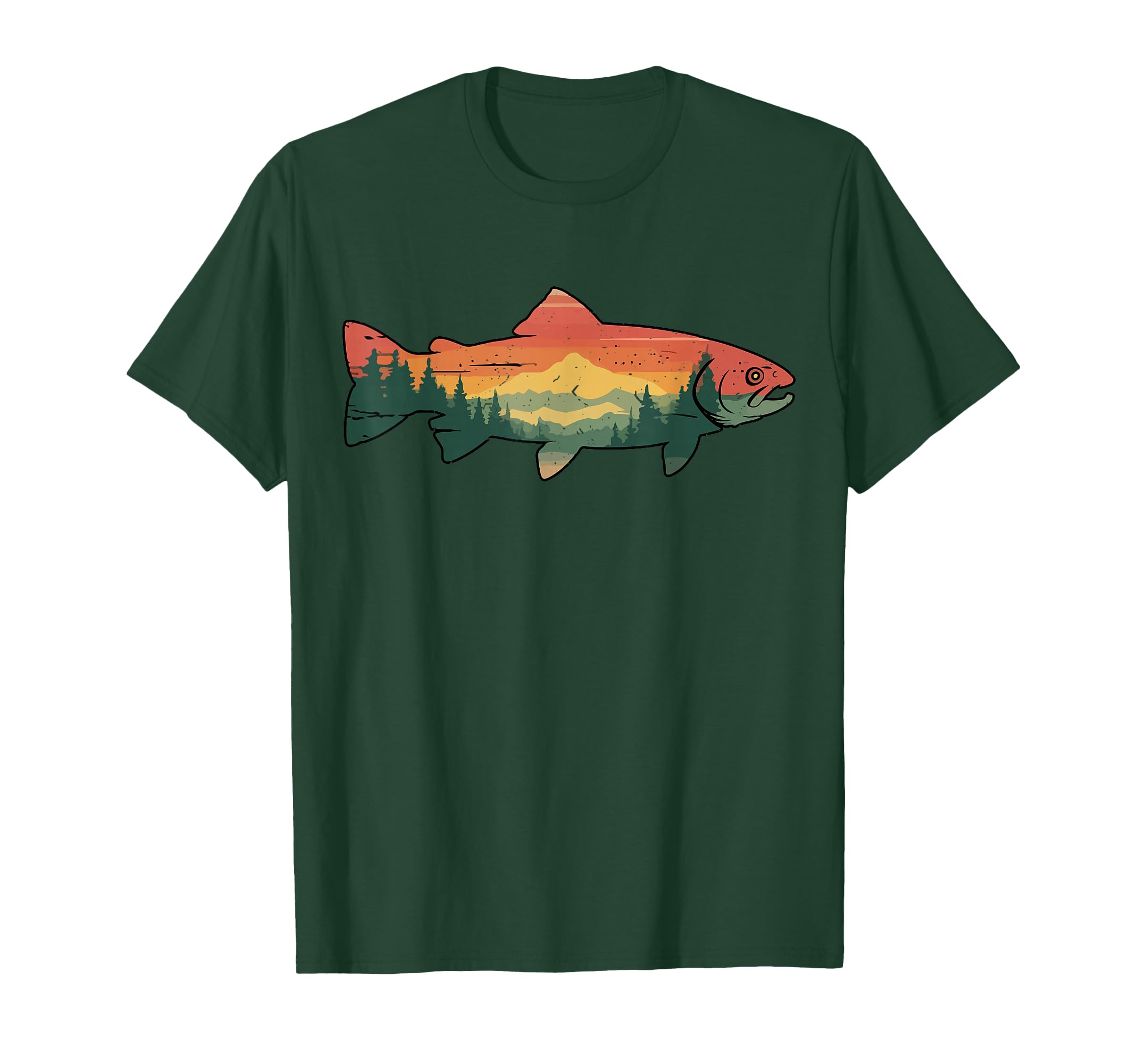 Trout Fish Tree Wildlife Nature Forest T-Shirt - Minimalist Print Unisex - T-Shirt, Sweatshirt, Hoodie
