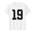 19 White Number 19 Sports Fan Soccer T-Shirt - Casual Everyday Wear Unisex - T-Shirt, Sweatshirt, Hoodie