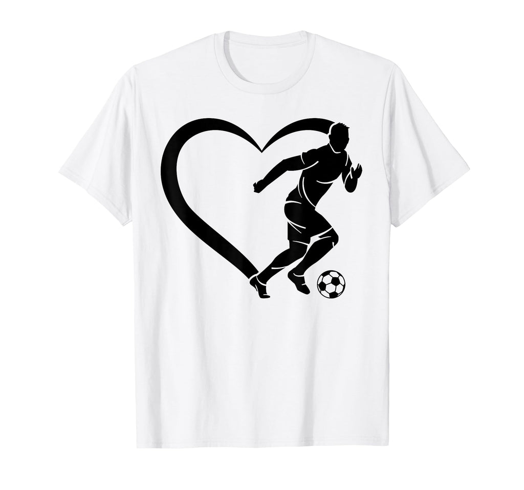 Soccer Player Heart Soccer Ball Heart T-Shirt - Trendy Graphic for Adults - T-Shirt, Sweatshirt, Hoodie