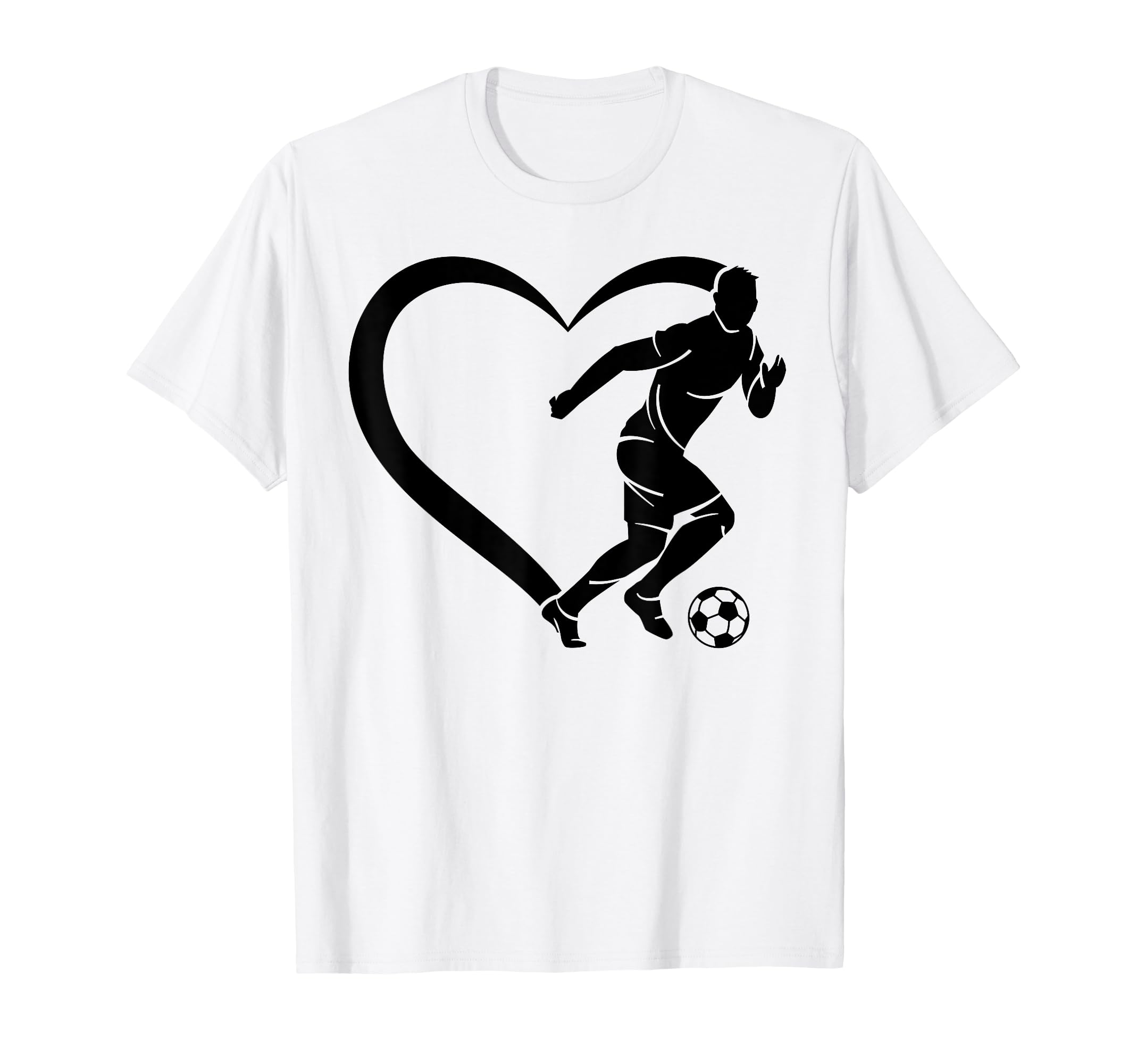 Soccer Player Heart Soccer Ball Heart T-Shirt - Trendy Graphic for Adults - T-Shirt, Sweatshirt, Hoodie