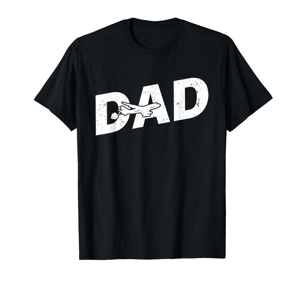 Happy Fathers Day Pilot Dad Airplane T-Shirt - Custom Art Print Men Women - T-Shirt, Sweatshirt, Hoodie