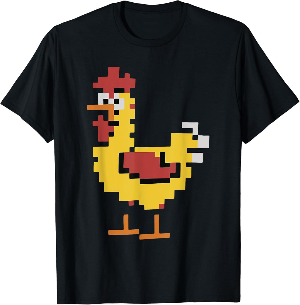 Pixel Graphic Chicken Retro Art Style - Adult & Kids T-Shirts, Sweatshirts & Hoodies apparel design preview 1