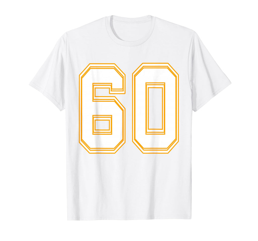 Number 60 Red Yellow White Football T-Shirt - Fun Novelty Design Men Women - T-Shirt, Sweatshirt, Hoodie