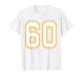 Number 60 Red Yellow White Football T-Shirt - Fun Novelty Design Men Women - T-Shirt, Sweatshirt, Hoodie