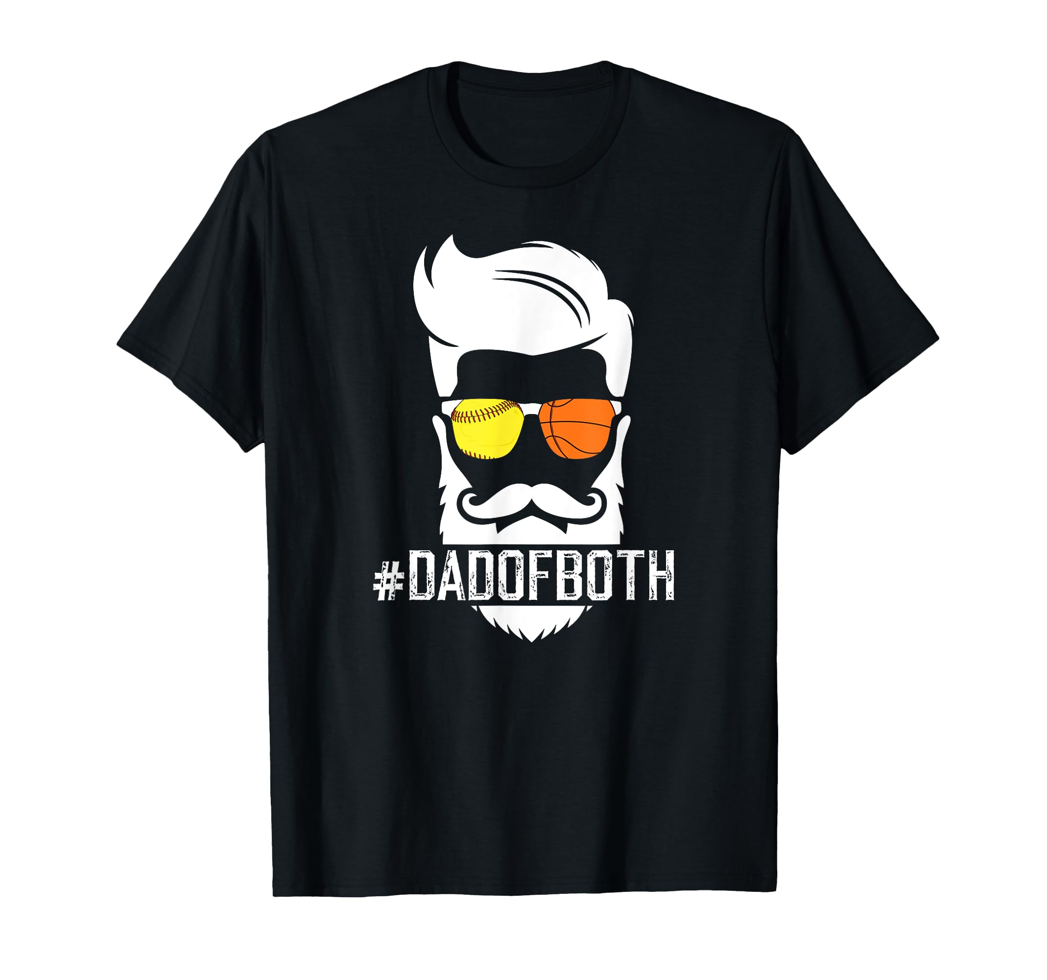 Dad Both Softball Basketball Dad T-Shirt - Novelty Apparel for Adults - T-Shirt, Sweatshirt, Hoodie