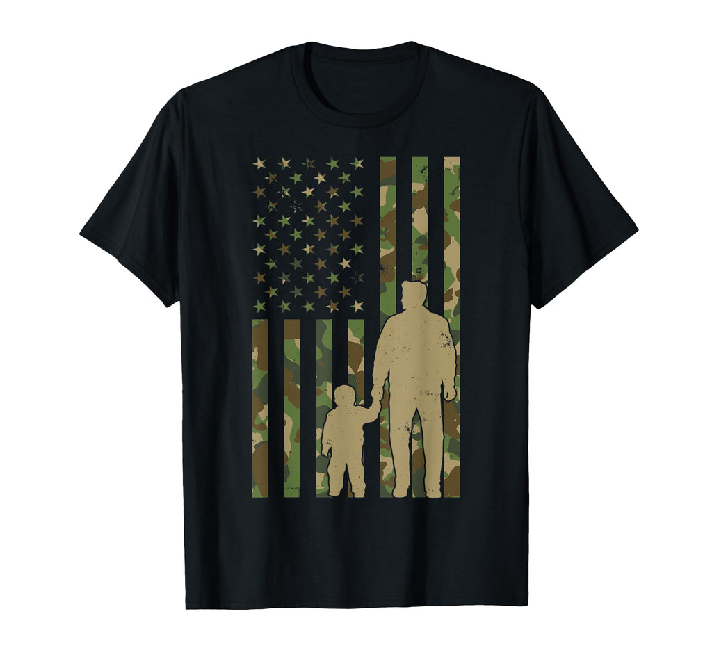 Dad And Son Camo American Flag Fathers T-Shirt - Streetwear Style Unisex - T-Shirt, Sweatshirt, Hoodie