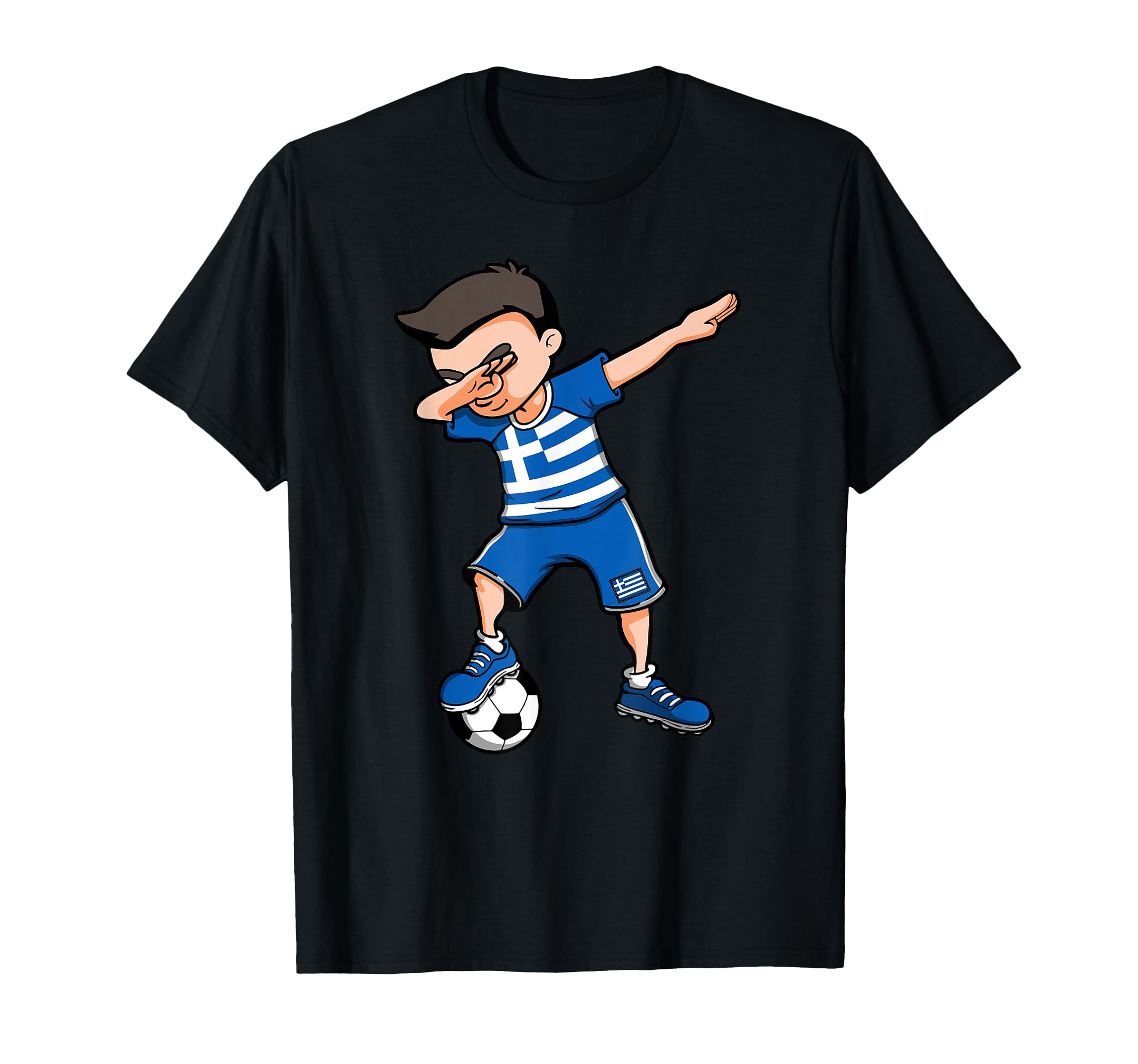 Dabbing Soccer Greece Football Fans T-Shirt - Trendy Graphic Men Women - T-Shirt, Sweatshirt, Hoodie