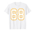 Number 68 Red Yellow White Football T-Shirt - Unique Graphic Unisex - T-Shirt, Sweatshirt, Hoodie