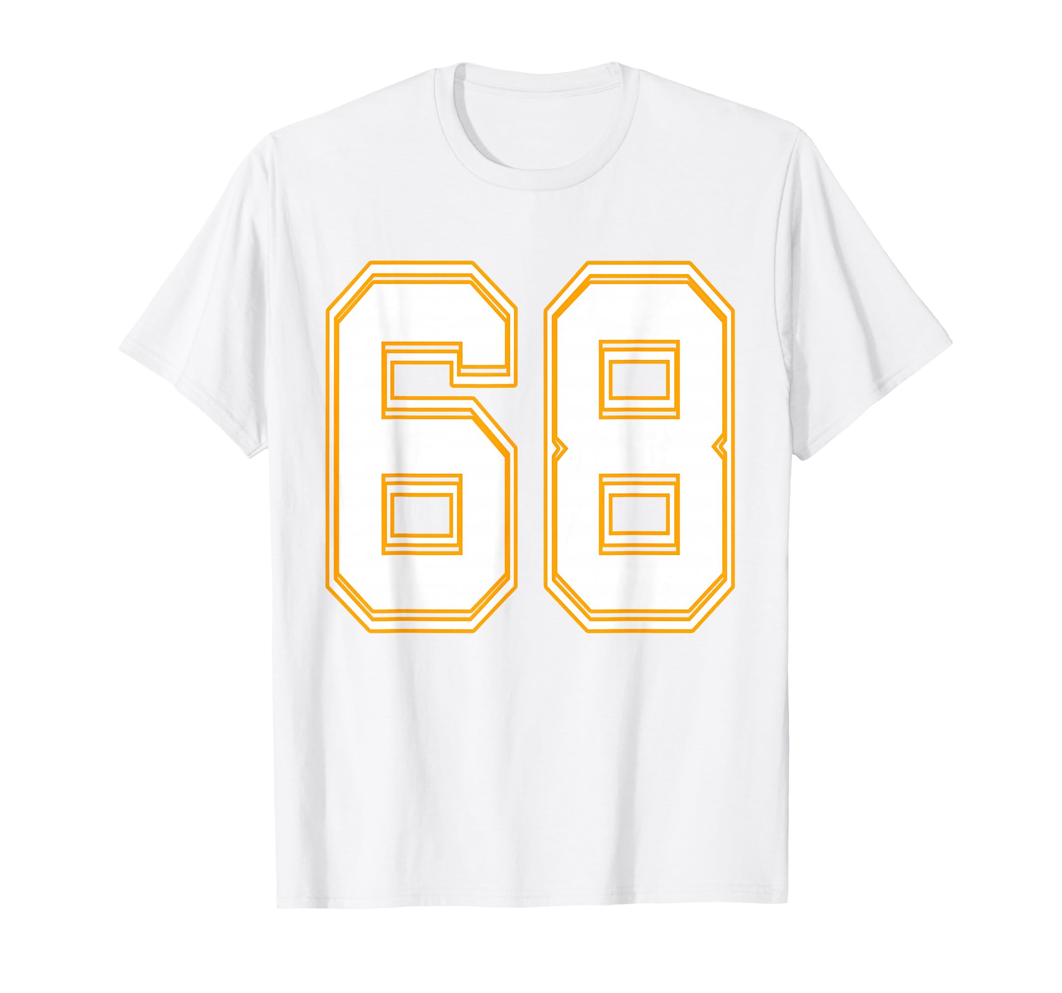 Number 68 Red Yellow White Football T-Shirt - Unique Graphic Unisex - T-Shirt, Sweatshirt, Hoodie